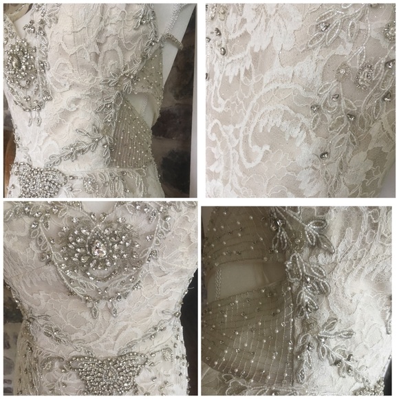 Alvina Valenta Wedding Dress Gown Beaded Lace 12* - Picture 7 of 10